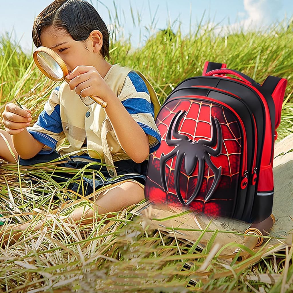 PALAY School Kids Backpack 3D Cartoon Spider Print Hard Shell Backpack Lightweight School Backpack Padded Shoulder Strap And Lift Handle Waterproof School Backpack School Gift for Kids 6-10 Years Old PALAY School Kids Backpack 3D Cartoon Spider Print Hard Shell Backpack Lightweight School Backpack Padded Shoulder Strap And Lift Handle Waterproof School Backpack School Gift for Kids 6-10 Years Old